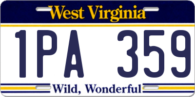 WV license plate 1PA359