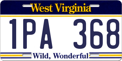 WV license plate 1PA368