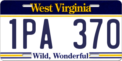 WV license plate 1PA370