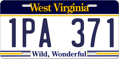 WV license plate 1PA371
