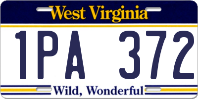 WV license plate 1PA372