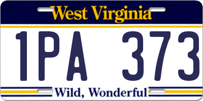 WV license plate 1PA373