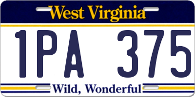 WV license plate 1PA375
