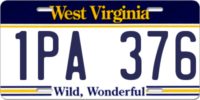 WV license plate 1PA376