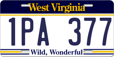 WV license plate 1PA377