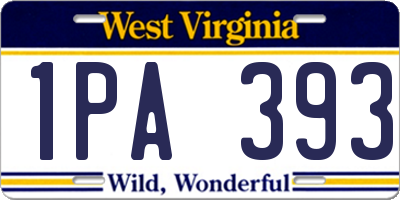 WV license plate 1PA393