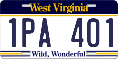 WV license plate 1PA401