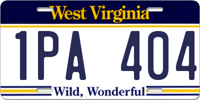 WV license plate 1PA404