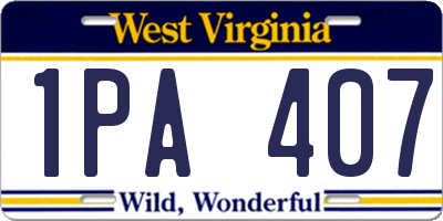WV license plate 1PA407