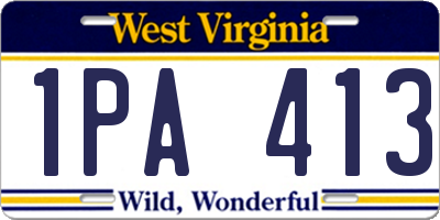 WV license plate 1PA413