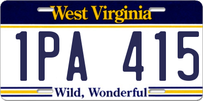WV license plate 1PA415