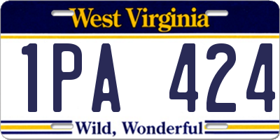 WV license plate 1PA424
