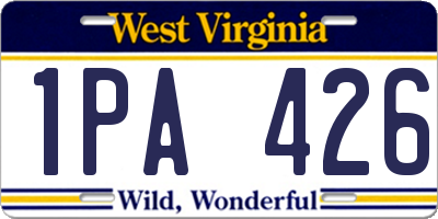 WV license plate 1PA426
