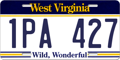 WV license plate 1PA427