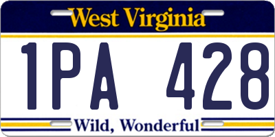 WV license plate 1PA428
