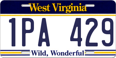 WV license plate 1PA429