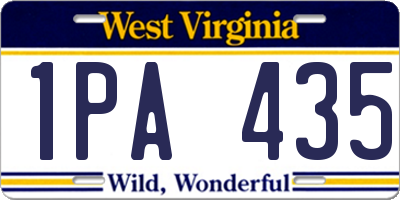 WV license plate 1PA435
