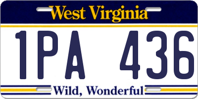 WV license plate 1PA436
