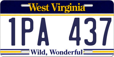 WV license plate 1PA437