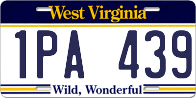 WV license plate 1PA439
