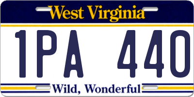 WV license plate 1PA440