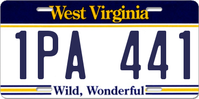 WV license plate 1PA441