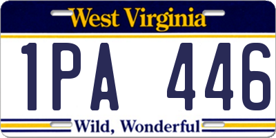 WV license plate 1PA446