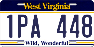 WV license plate 1PA448