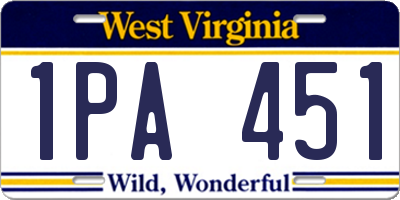 WV license plate 1PA451
