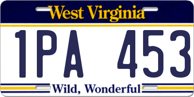 WV license plate 1PA453