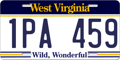 WV license plate 1PA459