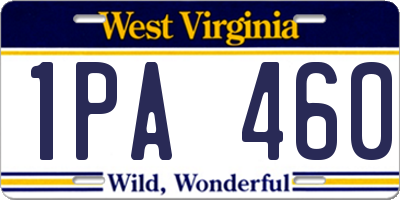 WV license plate 1PA460
