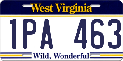 WV license plate 1PA463