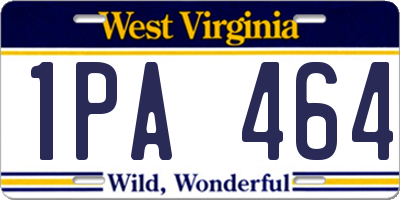 WV license plate 1PA464
