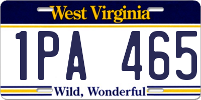 WV license plate 1PA465