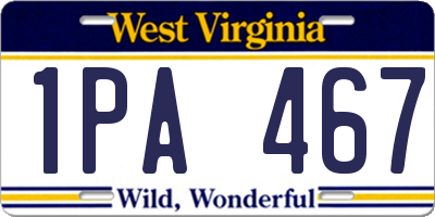 WV license plate 1PA467