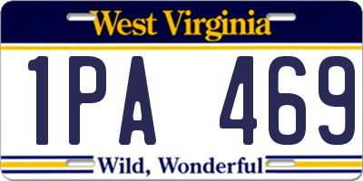 WV license plate 1PA469