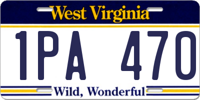 WV license plate 1PA470