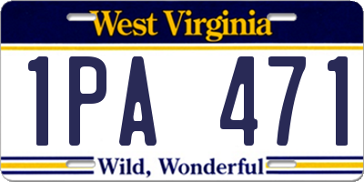 WV license plate 1PA471