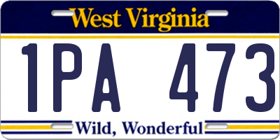 WV license plate 1PA473