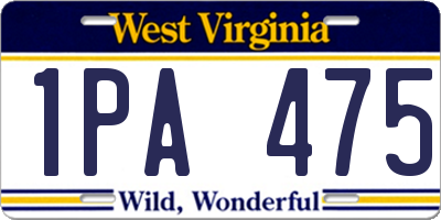 WV license plate 1PA475