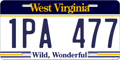 WV license plate 1PA477