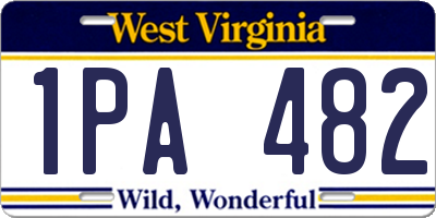 WV license plate 1PA482