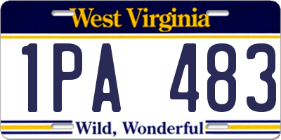 WV license plate 1PA483