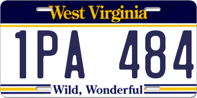 WV license plate 1PA484