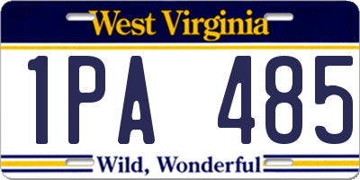 WV license plate 1PA485