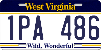 WV license plate 1PA486