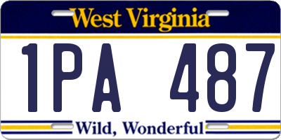 WV license plate 1PA487