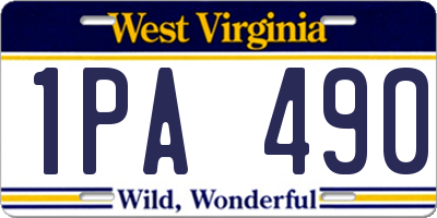 WV license plate 1PA490