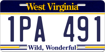 WV license plate 1PA491